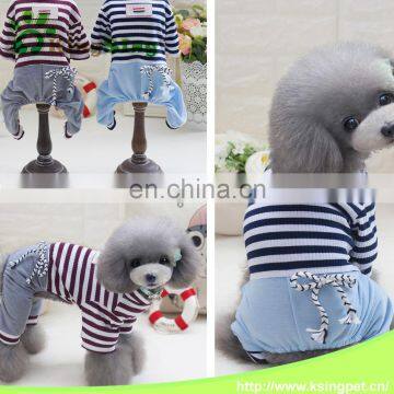 Pet Dog Cat Hoodie Striped Jumpsuit Puppy Clothes Apparels