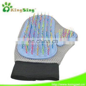 Colorful needle fur massage pet grooming brush gloves