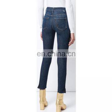 Blue Sweeping Racer Custom Skinny Jeans Women Latest Design Denim Jeans Pants photo-3