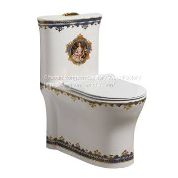 Colorful Toilet Gold One Piece Toilet Ceramic Toilet WC