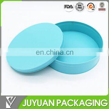 Fresh colored matte surfaced empty round cake tin box