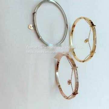 Customize Gold Rose Gold Silver Vacuum PVD Plating 316L Stainless Steel Bracelets Bangles Esposas For Men Womens