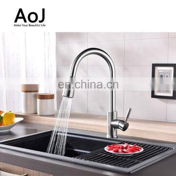 High Quality  Chrome Plated Single Handle Contemporary Kitchen Faucet  Pull Out Mixer Water Tap