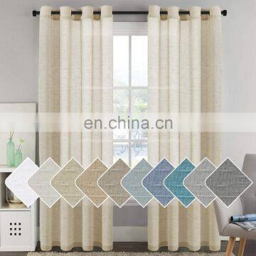 Premium workmanship nickel grommet custom window linen voile panel curtain