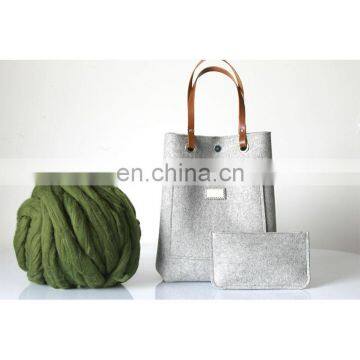 Multi Color Fancy Stitching Color Felt Shopping Bag photo-3