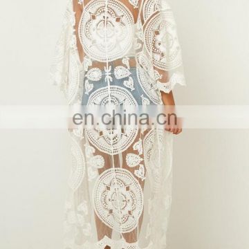 Wholesale beach cover up white lace swimwear ladies beach cape women beachwear