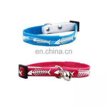 Soft fishbone silicone rubber pvc cat collar