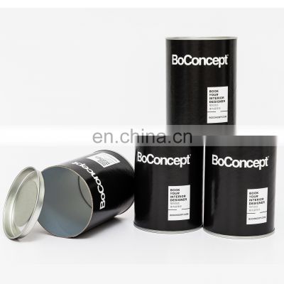 Custom Big Size Paper Tube With Tin Plug For Packing Food