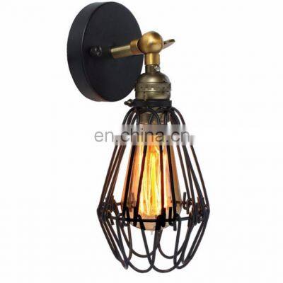 American country industrial retro creative iron cage led wall lamps for decoration