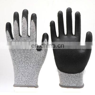 Design your own gloves pu anti-cut glove cut resistant gloves with ce