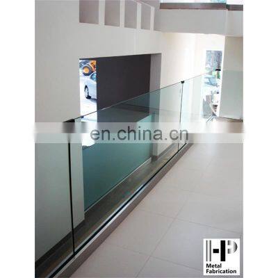 Decking glass balcony railing design with aluminum balcony stair mounted aluminum U channel