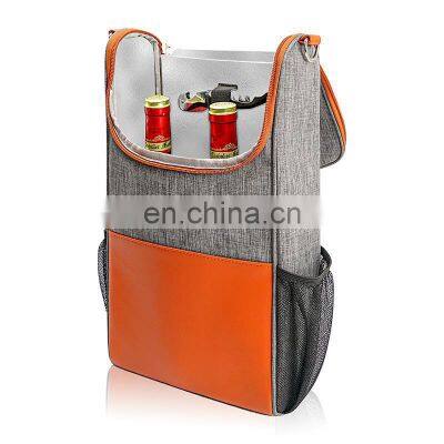 2022 Introducing Latest Cooler Luxury Picnic Bag Insulated Bottle Leather Wine Carrier photo-5