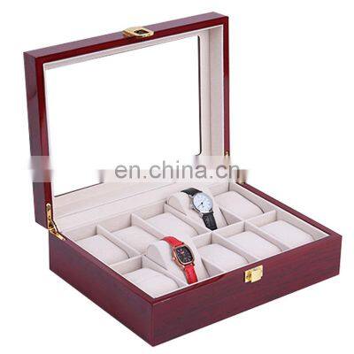 Factory Direct Supply Top Glass Luxury Wooden 2 Slots Watch Storage Box photo-5