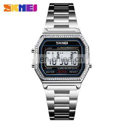 SKMEI 1474 Women Digital Watch 30M Waterproof Week Display Case Alloy Creativity Relogio Feminino