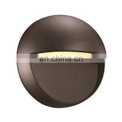 New Outdoor Bulkhead Shell Circular Shape Semi-Recessed Modern Decor Waterproof Garden Led Round Outdoor Wall  Light