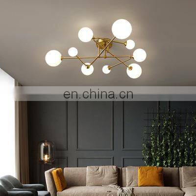 Round Indoor Luxury Pendant Light Gold LED Hanging Lights Home Nordic Chandelier LED Lamp