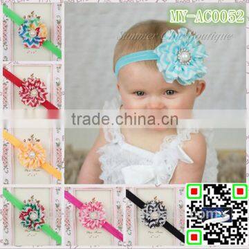 Chiffon wave brand name flower headband for kids hair accessories MY-AC0052