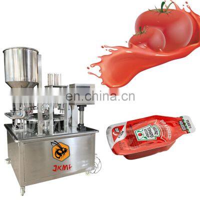 Fully Automatic Ketchup Blister Packaging Machine For Ketchup Into Plastic Contain Ketchup Cup Packing Machine