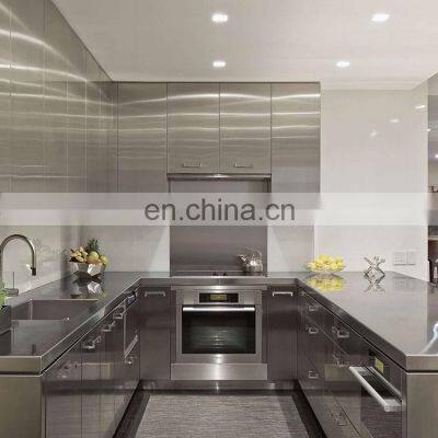 Custom Aluminium/Stainless Steel Modular Kitchen Cabinets Design Modern Kitchen Pantry Cabinet photo-4