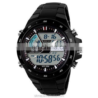 Fashion casual men dual time sport watch Skmei 1016 digital movement 50m waterproof brand wristwatches