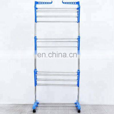 Foldable Stainless Steel Coats Towels Shirts Garment Drying Rack Clothes Folding Foldable Cloth Drying Rack photo-3