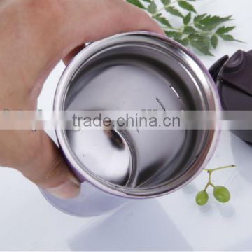 Chinese Manufacture 2013 Hot Selling 500ml double wall stainless steel chiavetta with leakproof lid