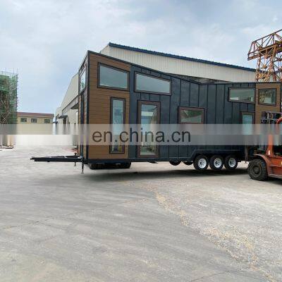 20Ft 2 Bedroom Steel Frame Trailer Prefab on Wheels Container Houses Mobile Flat Pack House photo-2