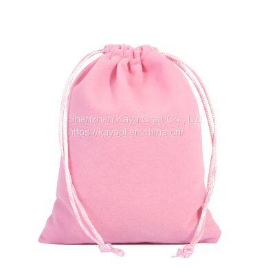 Custom Flannel Drawstring Bags Jewelry Pouches With String photo-3
