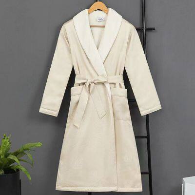 European Size Printing Style Shell :Microfiber and Terry Lining Bathrobe ,SPA Bathrobe/OEM （MS1152) photo-2