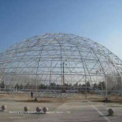 Prefabricated Light Steel Space Frame Structure Dome Roof Coal Storage Shed Building