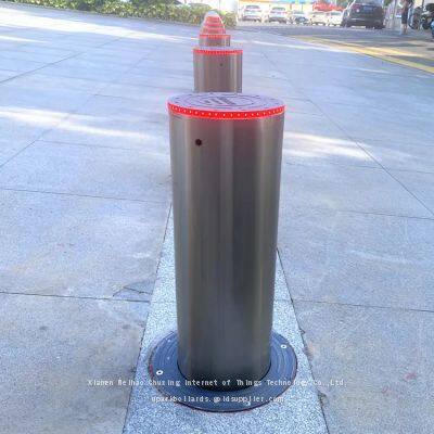 UPARK Electric Hydraulic Stainless Steel Bollard Price 219mm Remote Control Barrier LED Light Heavy Duty Bollards