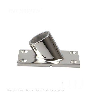 ISURE MARINE 316 Stainless Steel 1inch 60 Degree Boat Hand Rail Fitting Rectangular Stanchion Base photo-4