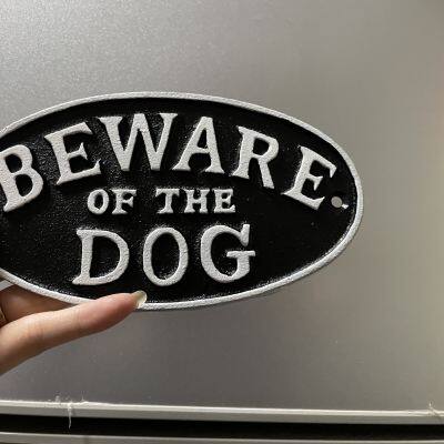 Antique Vintage Cast Iron Signs Beware of the Dog Sign Wall Hanging Home Decoration