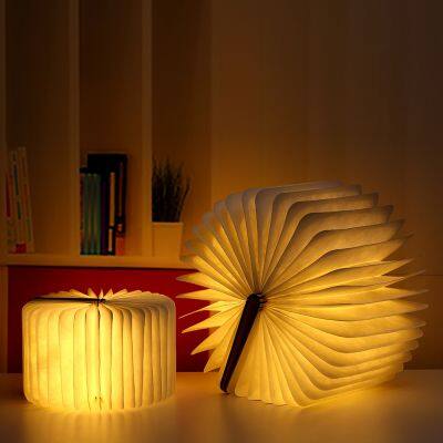 LED Portable book Shape USB Rechargeable Night Light Creative 3D magnetic folding decorative gift book light