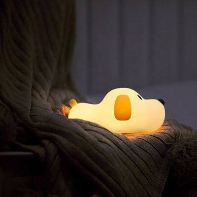 Drop Shipping Dog Night Light Silicone LED Lamp Colorful Rabbit Shaped Touch Sensor USB Charging Silicon For Kids Gift Sleeping photo-2