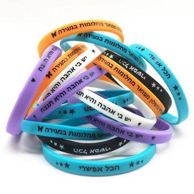 Hot Sale Factory Price Supply Stylish Minimalist Design 5mm Wide Thin Student Couple Sports Custom Silicone Wristband