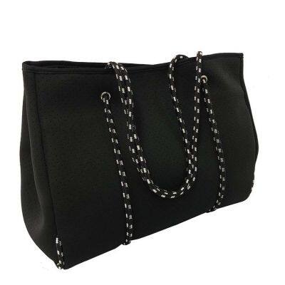 Large Capacity Beach Bags Portable Perforated Neoprene Women Beach Tote Bag