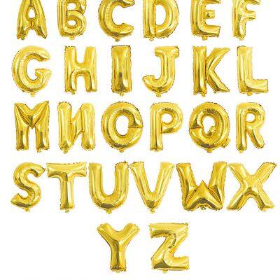 16 Inch Letters Balloons Baby Girl Boy Birthday Aluminum Foil Balloon Letters A-Z Set Festival Event Party Decoration Balloons