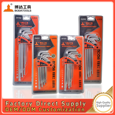 Industrial-grade ball-head hexagonal wrench set extended and medium-length hexagonal screw wrench for wholesale