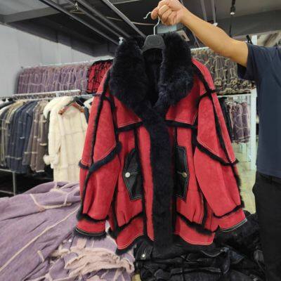 Novo casaco de peles de coelho importado para mulheres, versão coreana de inverno de comprimento médio, casaco de pele solto e esguio photo-2