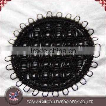 Fashion Round Black Flower Pattern 100% Cotton Chemical Guipure Cheap Lace Fabric for Garment Dress photo-3