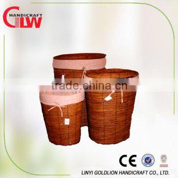 set of 3 laundry basket, willow hamper , wholesale wicker baskets