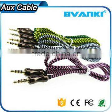 2016 New Products Fabric Braided 3.5mm Aux Audio Cable Male to Male for All Kinds of Electronics Product Express Supplier's Choice photo-2