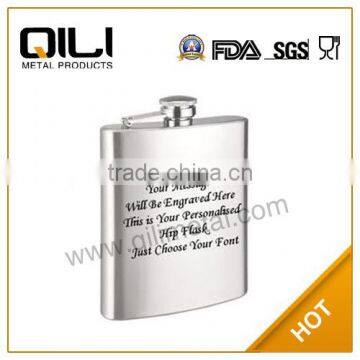 6oz promotional printed hip flask with logo pirnted