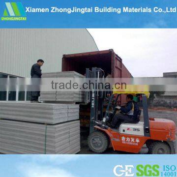 Low cost fireproof tongue and groove fiber cement board sandwich walls fence for villas