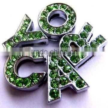 10MM green color stone zinc alloy DIY letters