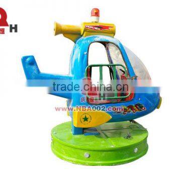 QHRLA04 Blue Coin Operated Rotary Lifting Helicopter Kiddie Ride