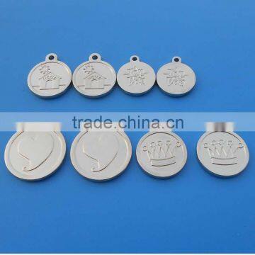 round shape engraved logo dog tags custom pet tags