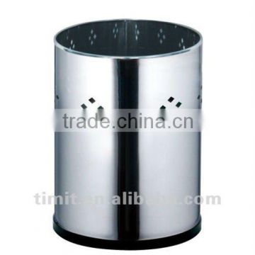 Superior Quality Stainless Steel Round Shape with Plastic Bottom Dustbin