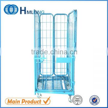 Insulated metal steel wire mesh cargo storage roll container